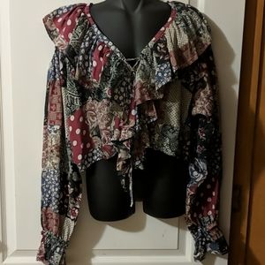 Dressy midriff blouse